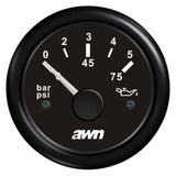 OceanTEC Öldruckanzeige 0-5 Bar, Kraftstoffdruckmesser, 12/24 V, 10-185 Ohm - schwarz oder weiß