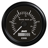 OceanTEC GPS-Speedometer 0-15 kn mit analoger Geschwindigkeit, digitales Kursdisplay, Plug and Play Installation - schwarz oder weiß