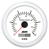 OceanTEC GPS-Speedometer 0-15 kn mit analoger Geschwindigkeit, digitales Kursdisplay, Plug and Play Installation - schwarz oder weiß