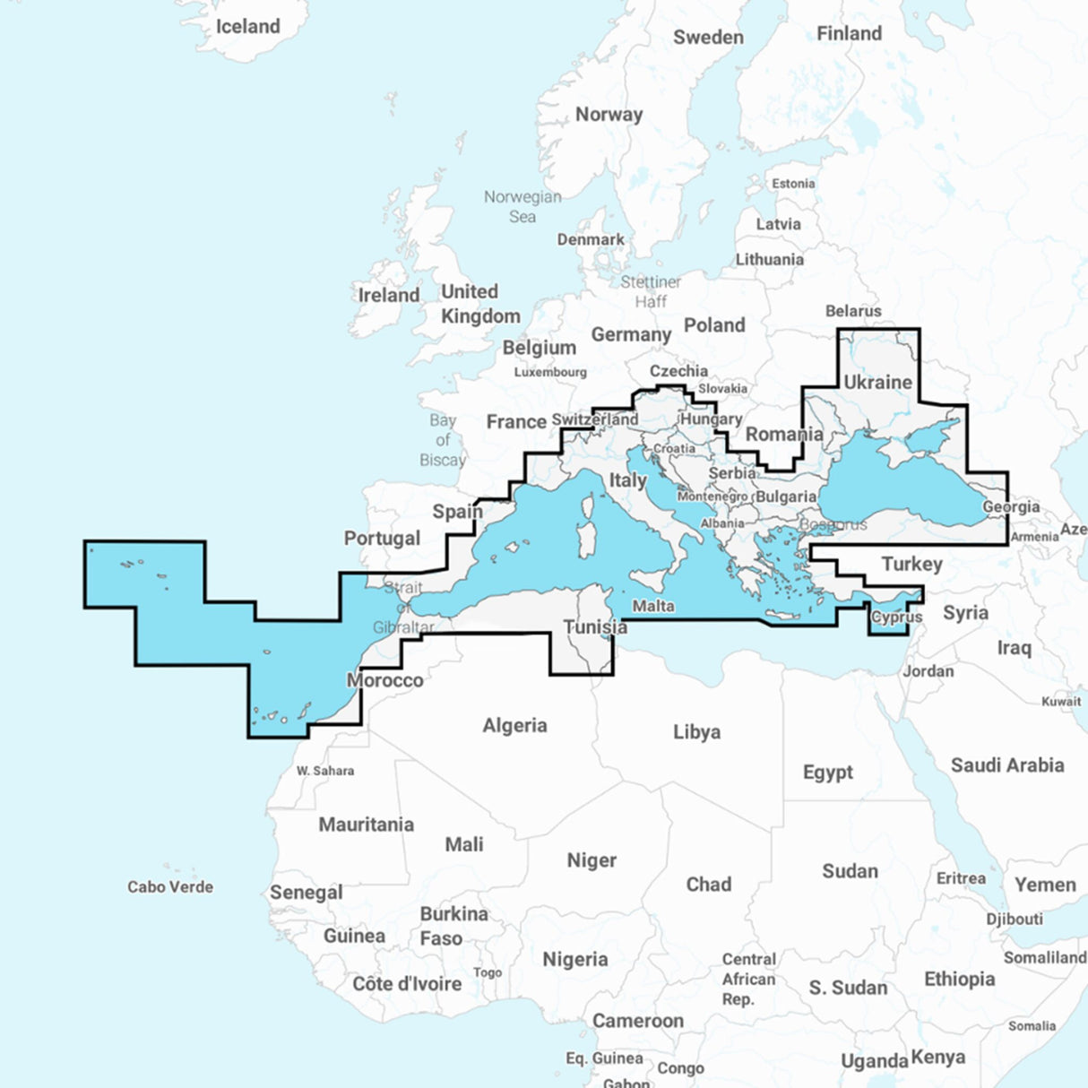 Navionics+ 43XG MSD Mittelmeer und Schwarzes Meer