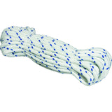 LIROS Standard Schot 30 Meter, thermofixiertes Taumaterial, griffiges Polyester-Seil - weiß-rot, weiß-grün, weiß-blau, 6 - 8 mm
