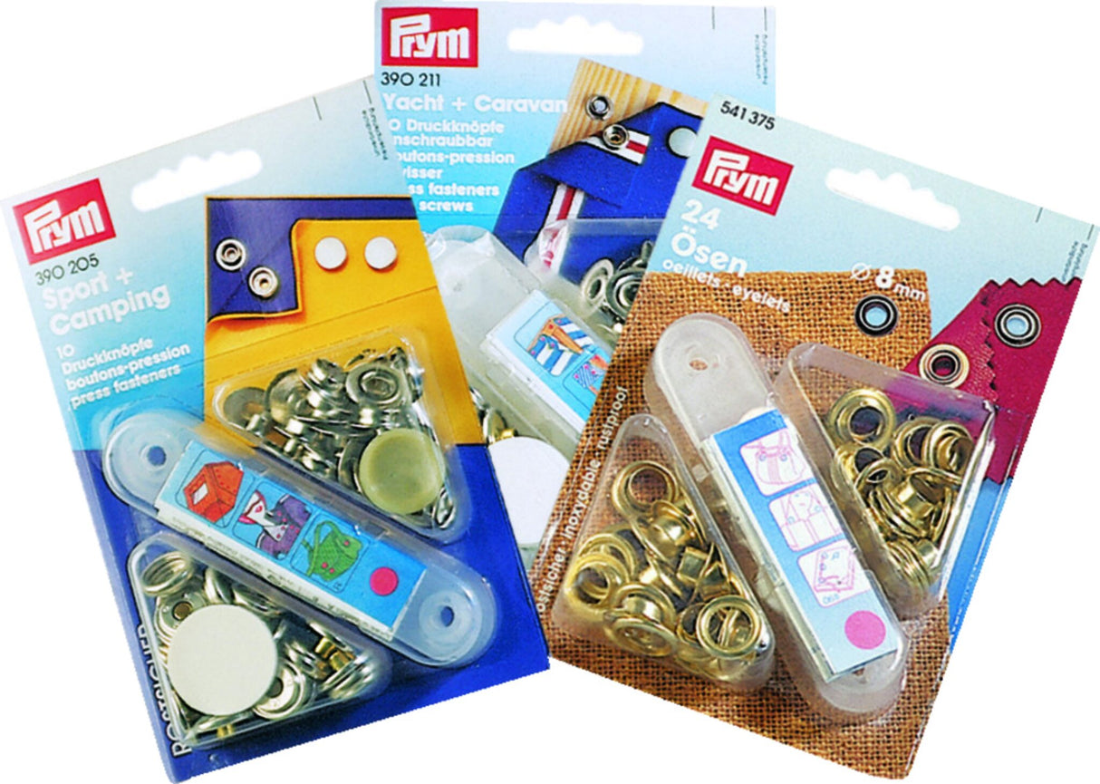 Prym Druckknöpfe schwer, Zeltverschlüsse aus Messing, inklusive Werkzeug