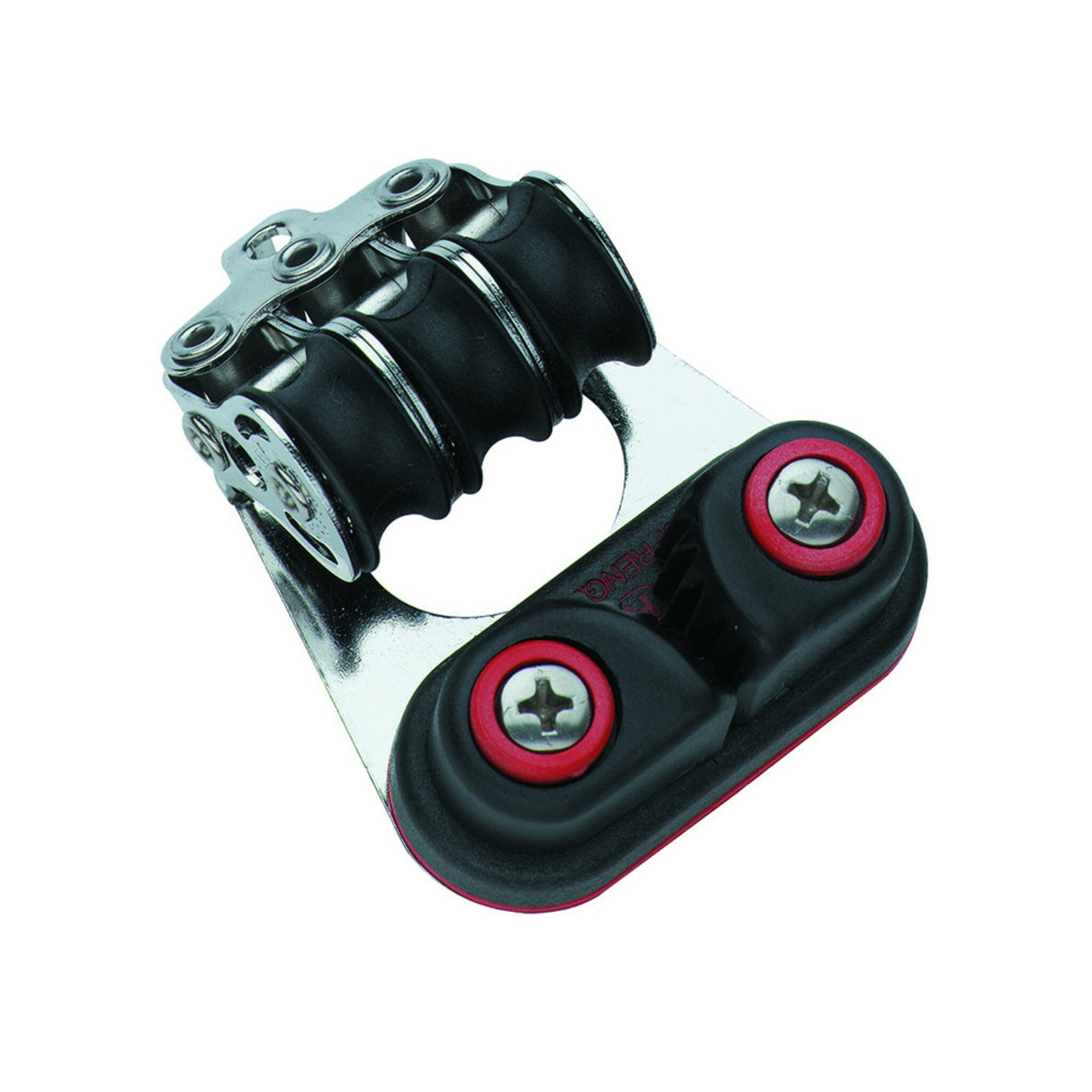 Sprenger ball bearing block Micro XS three-sheave, block with Camlan cleat, for 6 mm rope and boom vang