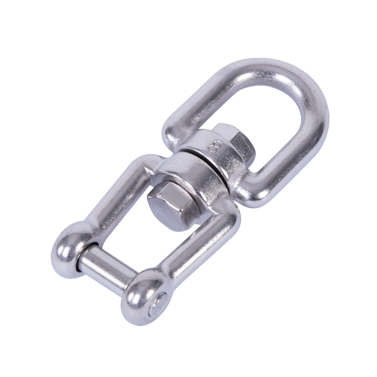 Swivel shackle hexagon socket M8 stainless steel V4A, stainless steel swivel, breaking load 2000 kg