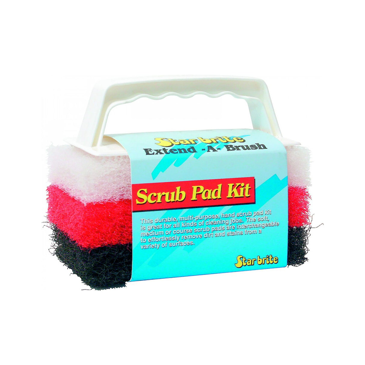 Star brite Handschrubber-Pad-Set mit Halter, Reinigungs-Pad, austauschbare Kissen für vielseitiges Reinigen