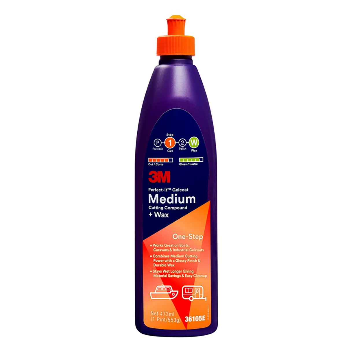 Gelcoat Medium Cutting Compound + Wax 3M Perfect-It