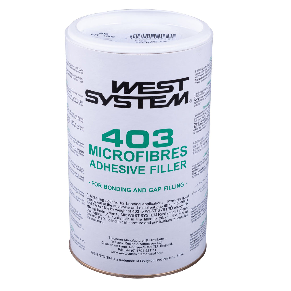 West System Mikrofasern 403, Kurzfasern, für glatte Oberflächen und Klebeverbindungen, 150 g