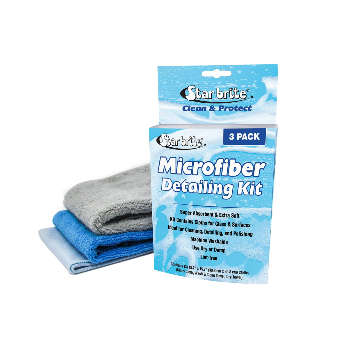 Star brite Mikrofasertücher 3er-Pack fusselfrei, Reinigungstücher, saugfähig