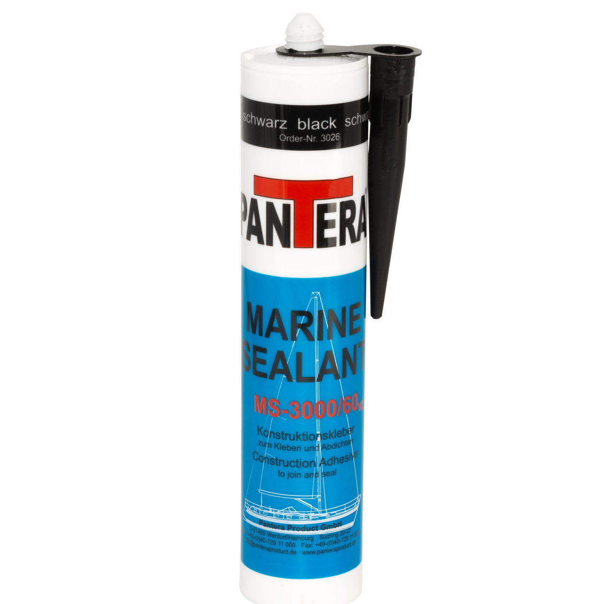 Marine Sealant Konstruktionskleber MS-3000/60 V2, elastischer Bootskleber für viele Materialien, hochmoduliert und wasserbeständig - 100 - 290 ml, grau, schwarz, braun, weiß, transparent