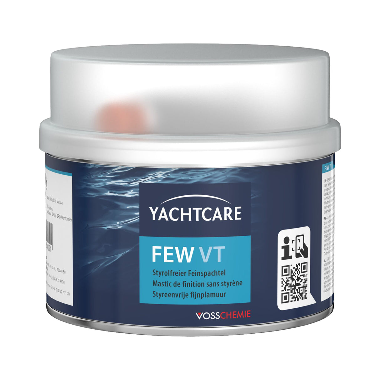 FEW VT Polyester Feinspachtel 250 g, Spachtelmasse, Styrolfrei für Stahlblech und GFK