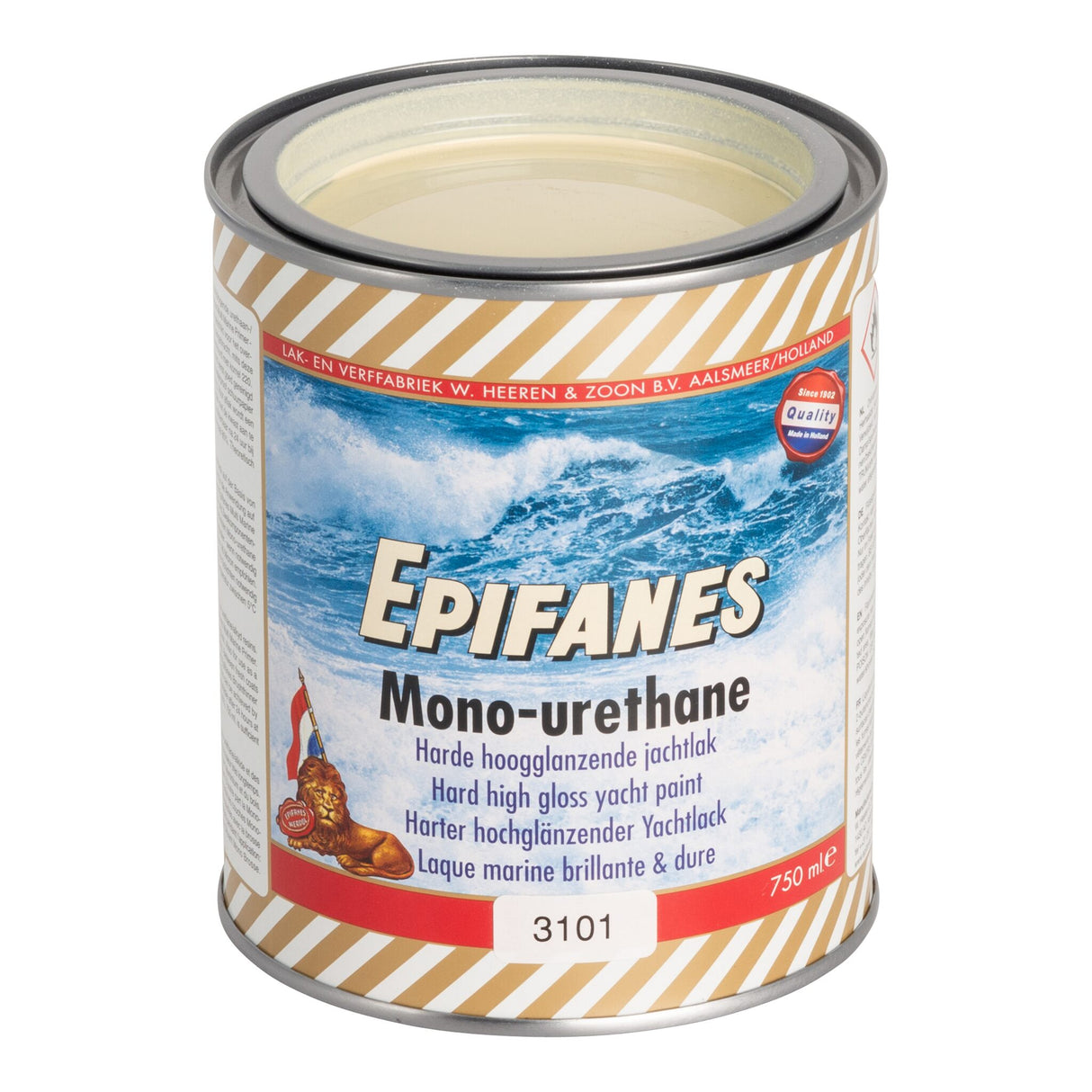 EPIFANES Yachtlack Mono-Urethan Hochglanz, maritimer Anstrich, für Innen- und Außenanwendungen - Mono-Urethan Star Yellow 3137, arctic weiß, Mono-Urethan Weißblau 3125, beige, schwarz, Mono-Urethan Whale Grey 3201, Mono-Urethan Baltic Blue