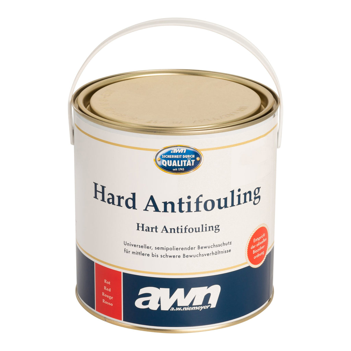 AWN Hart-Antifouling PLUS - Antifouling gegen Bewuchs, schutz- und algizidwirksam - 0.75 - 2.5 l, blau, rot, schwarz