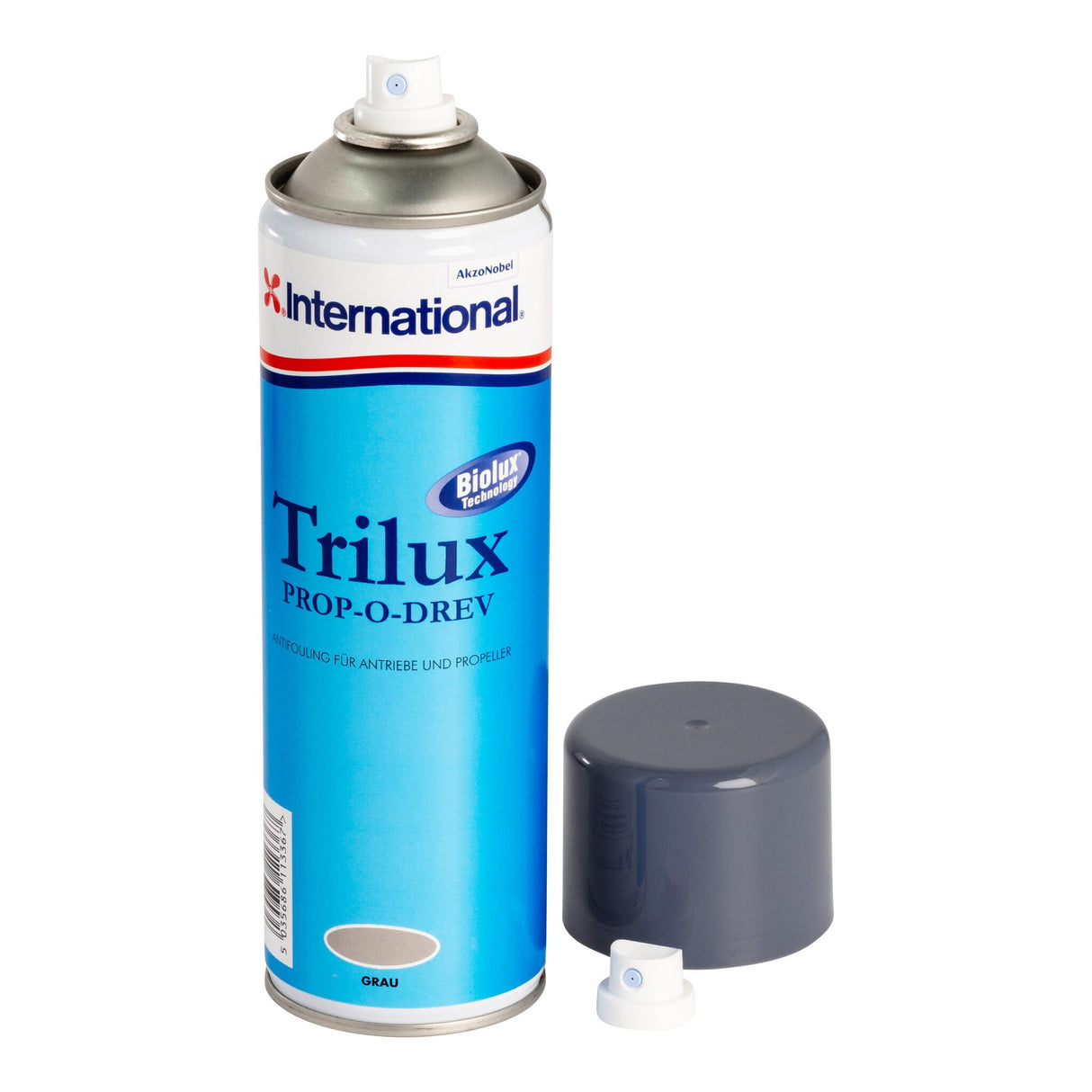 International Propeller-Antifouling Trilux Prop-O-Drev, Hochwertiges Spray für Antriebe und Trimmklappen, Langfristige Wirkung und Aluminium geeignet - grau oder schwarz