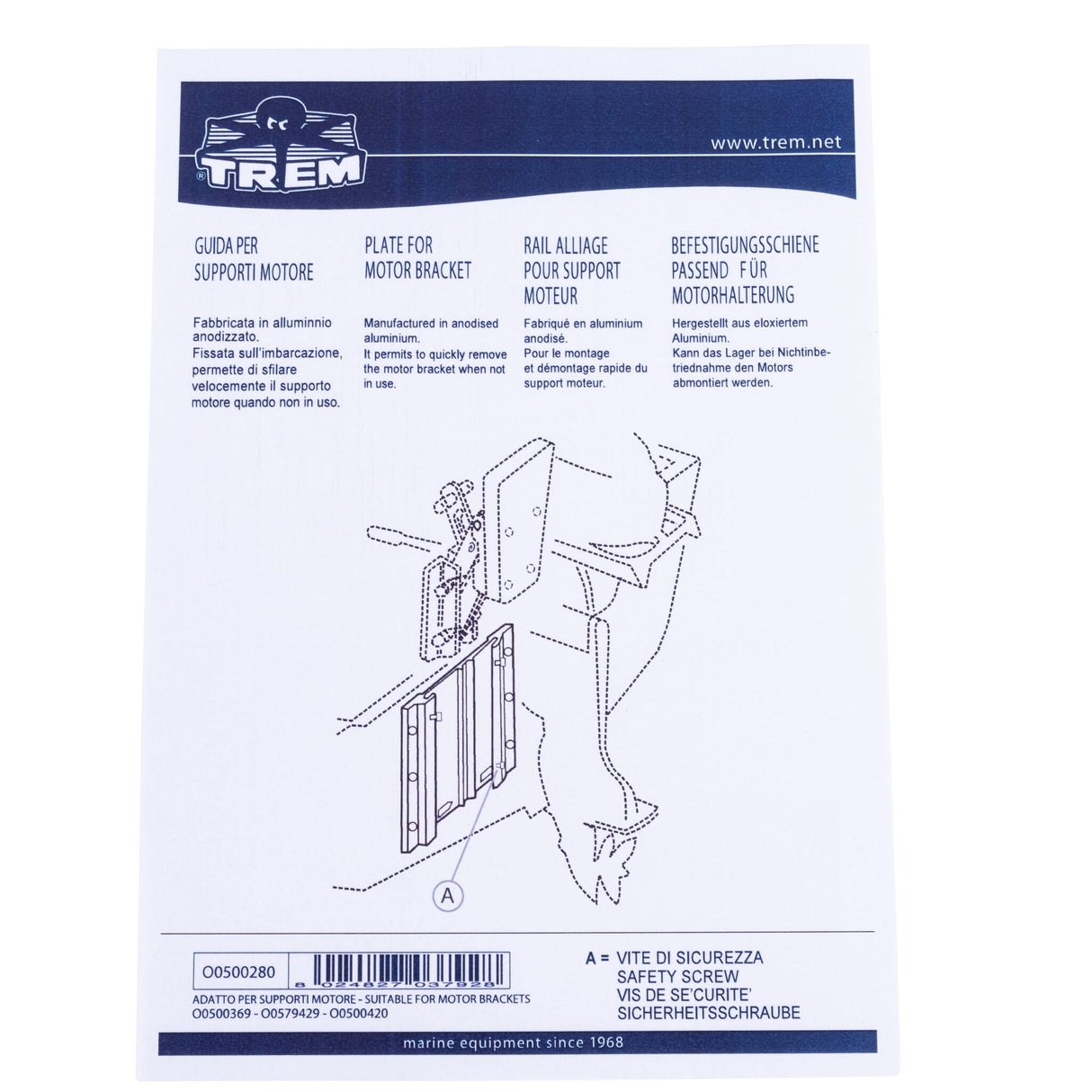 Mounting plate made of anodized aluminum for temporary engine mount, engine support, stable and durable