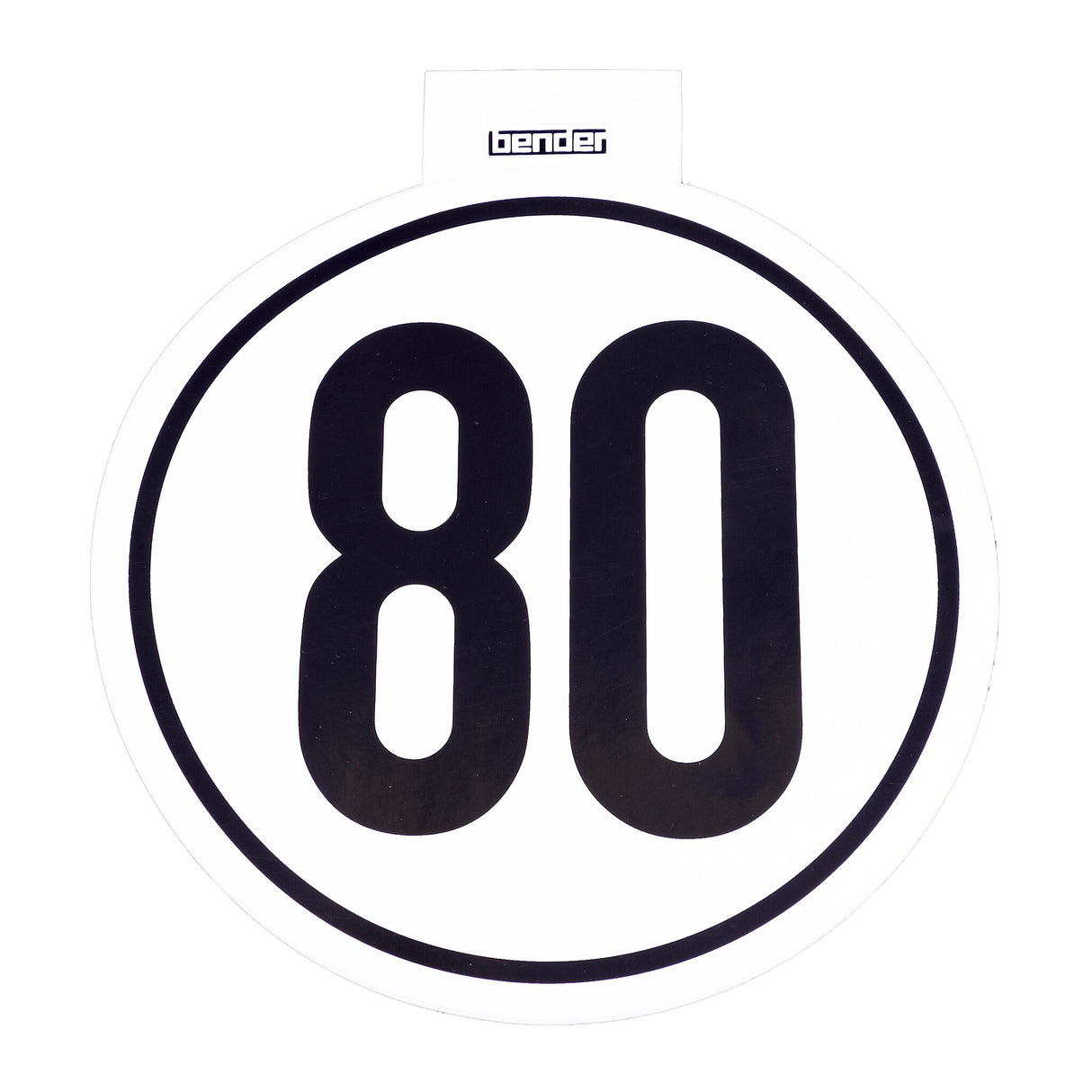 Tempo Aufkleber 80 km/h, selbstklebendes Sicherheitsschild, 200 mm Durchmesser