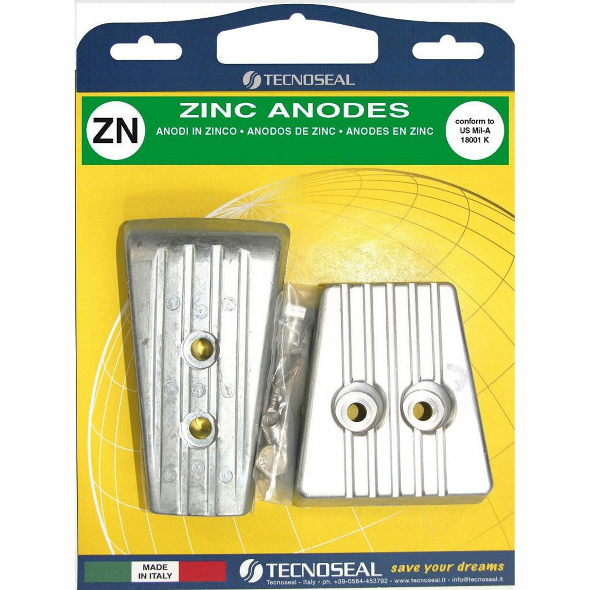 Tecnoseal zinc anode kit for Volvo Penta SX-A and DPS-A, anode kit, all-inclusive kit