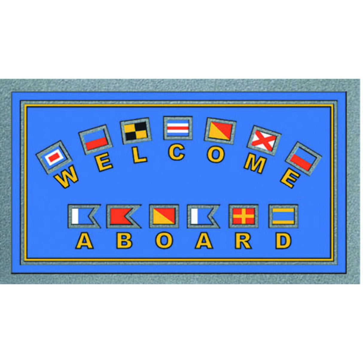 Fußmatte geschäumtes Polyurethan 68x40 cm, Eingangsmatte, Flaggenalphabet-Willkommensgruß