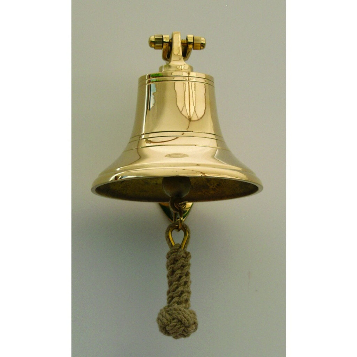 Schiffsglocke aus massivem Messing mit klaren Klang, Wandglocke inklusive Halterung - 10 - 12,5 cm