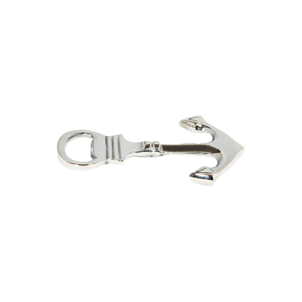 Bottle opener anchor design chrome-plated brass 12 cm, baroque style, maritime gift