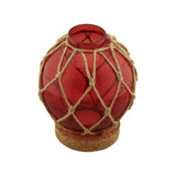 Fischerkugel Teelicht maritime Stimmung mit Korkunterlage, Dekoleuchte - blau oder rot