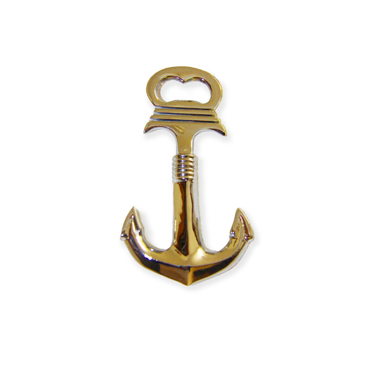 Brass bottle opener anchor design chrome-plated, beer opener, durable and stylish
