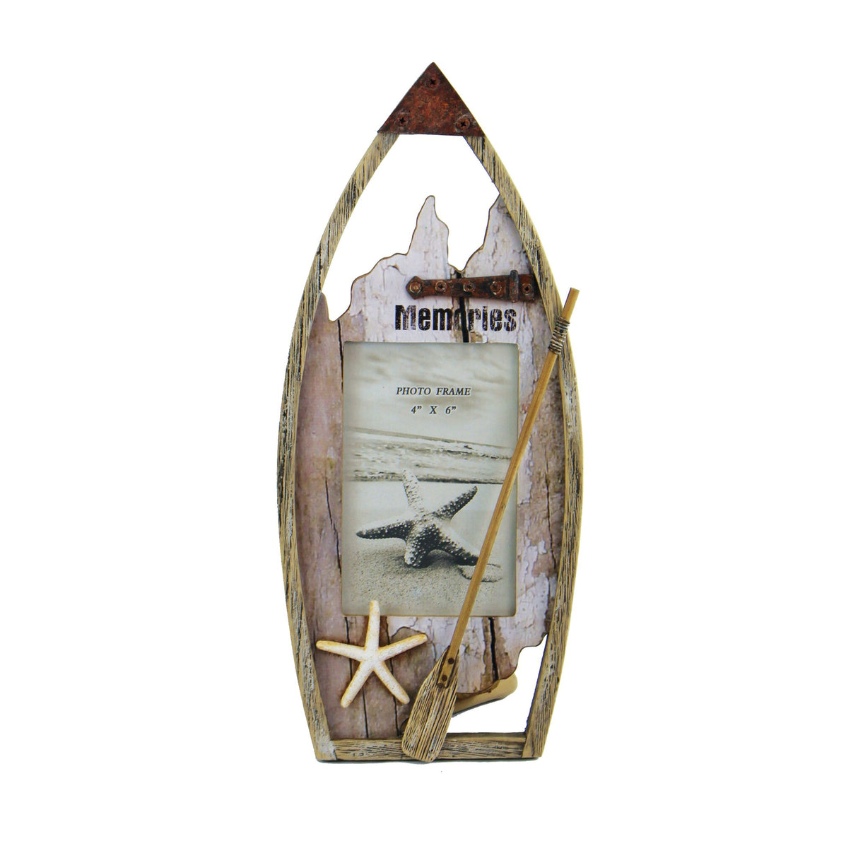 Wandbild Bilderrahmen Holz Paddelboot, Fotohalter, Erinnerungsfoto 35x3x20 cm