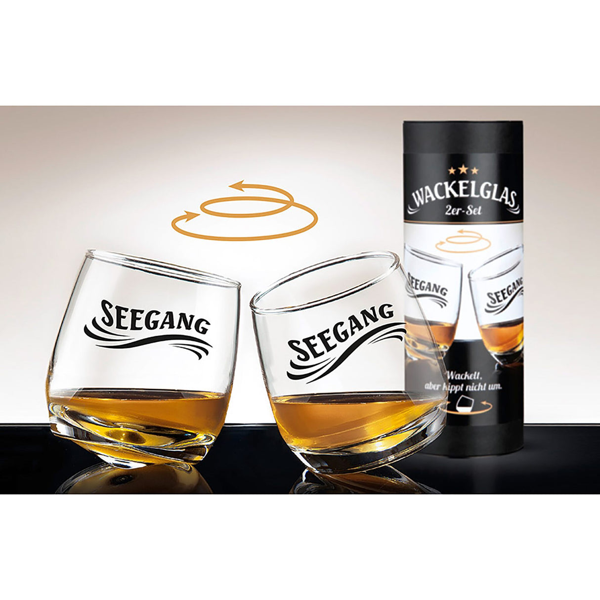 Set of 2 wobbly glasses, 200 ml, handmade glasses, original souvenir - (Optional with anchorage, great pike, sea swell)