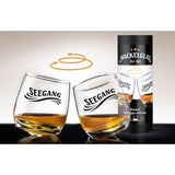 Set of 2 wobbly glasses, 200 ml, handmade glasses, original souvenir - (Optional with anchorage, great pike, sea swell)