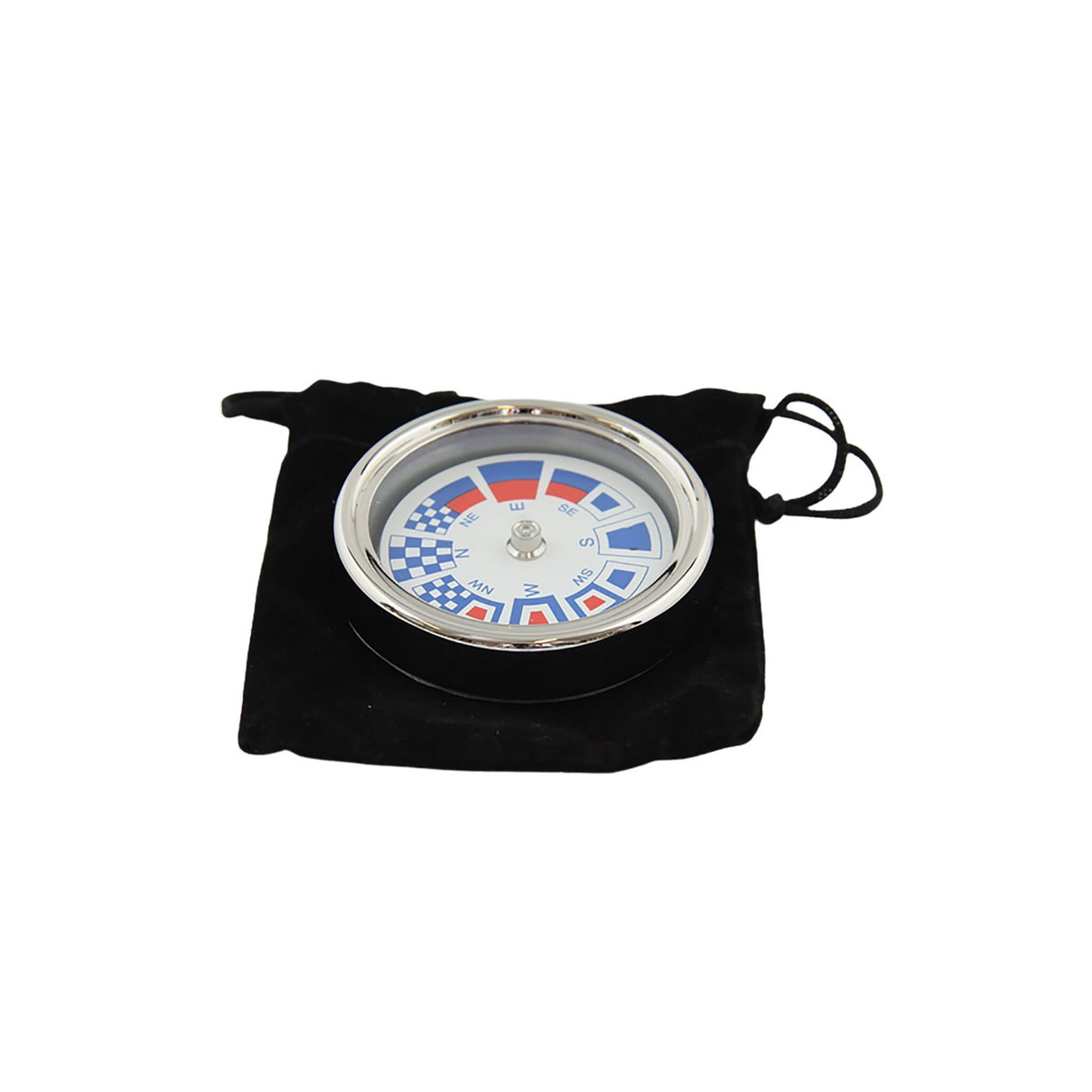 Compass chrome-plated velvet bag, navigation device, stylish