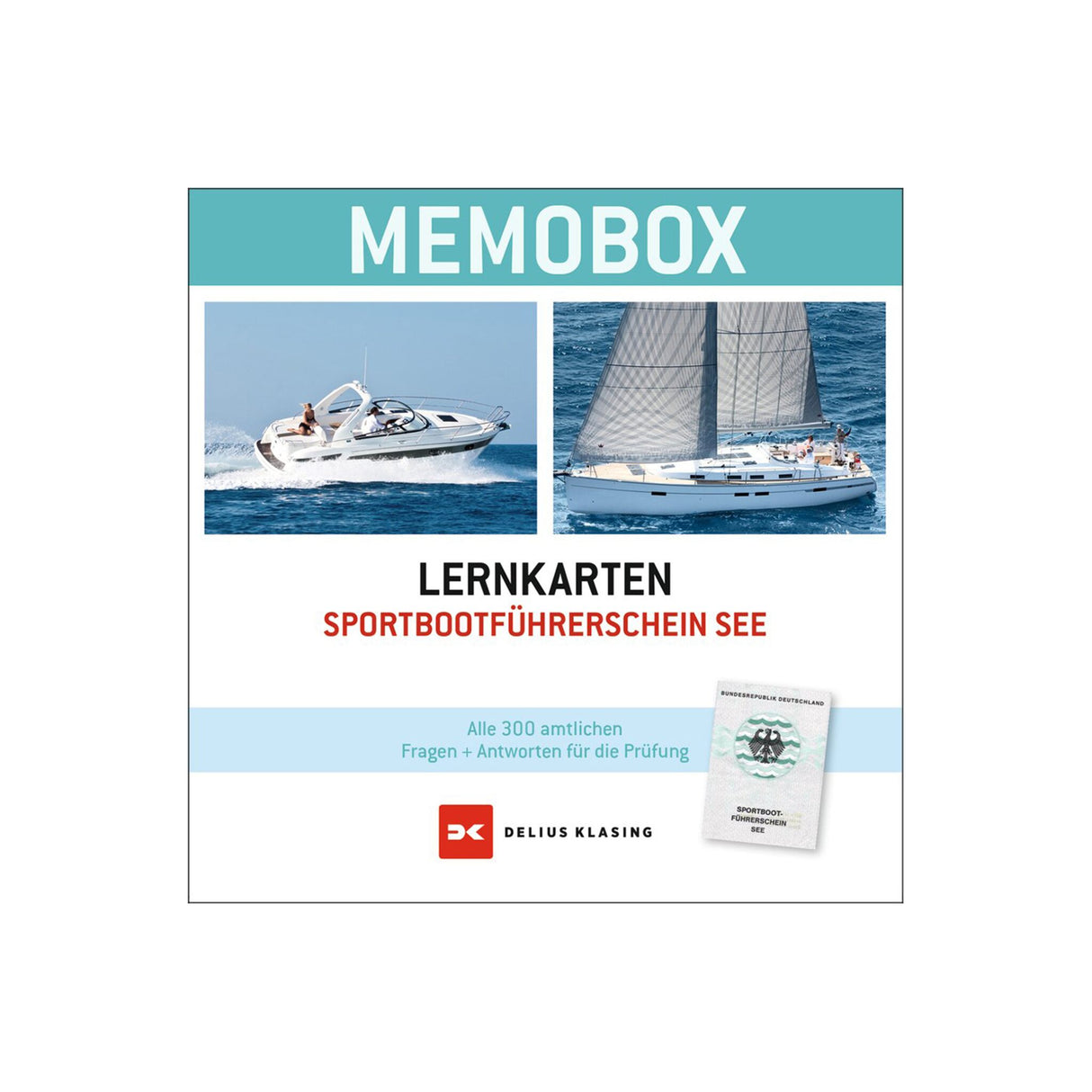 Delius Klasing Flashcards Memobox 300 Exam Questions for Sports Boating License, Flashcard System, Optimal Exam Preparation for on the Go