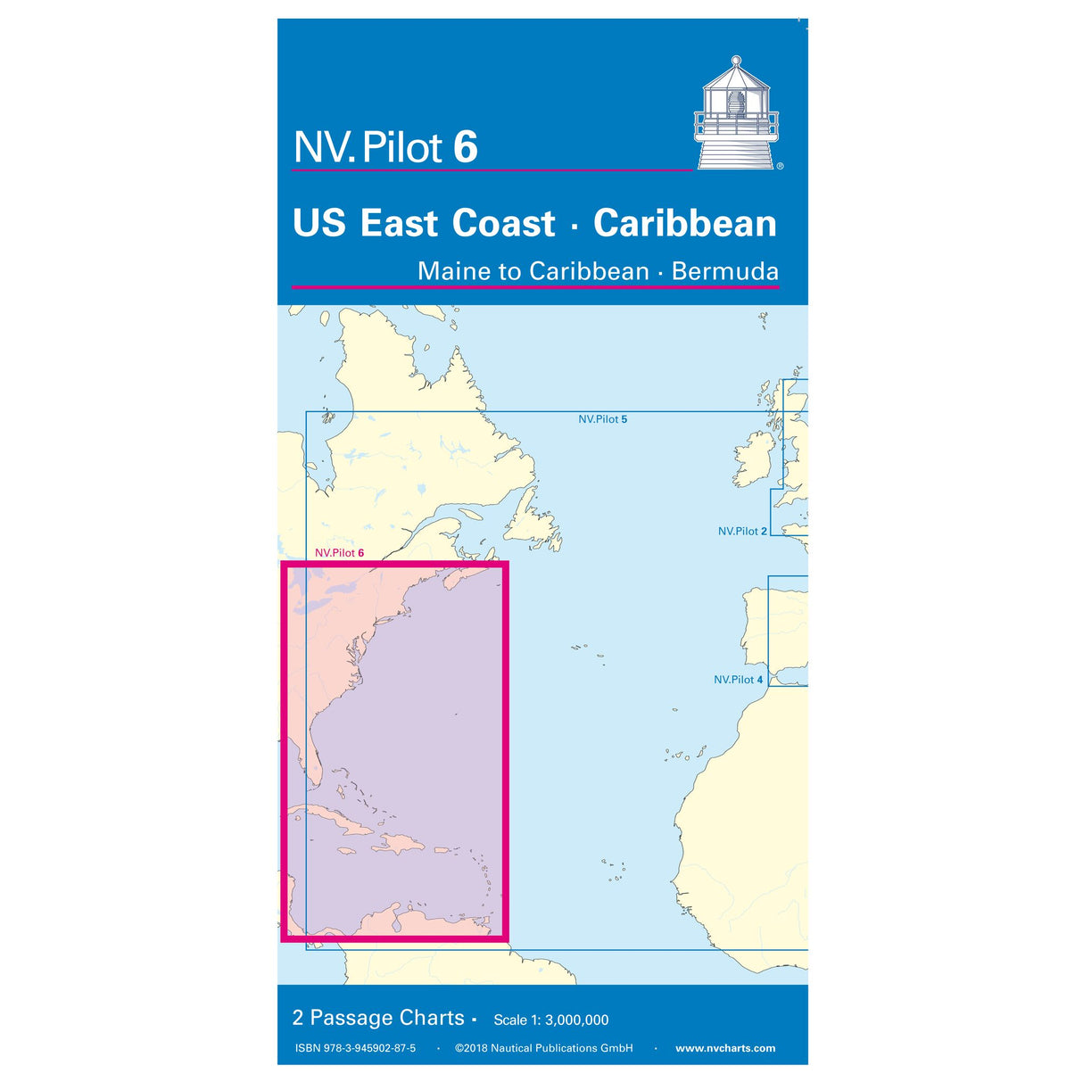 Pilot 6 Lotsenkarte US East Coast - Maine to Caribbean - Bermuda