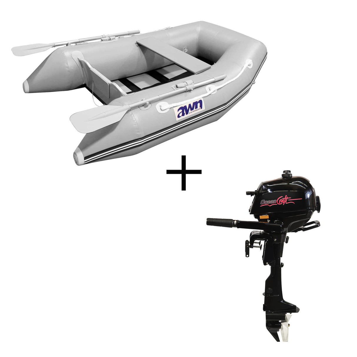 awn Schlauchboot 220E mit OceanCraft Motor HDF 2,5 PS, aufblasbares Boot, Familienfreundlich
