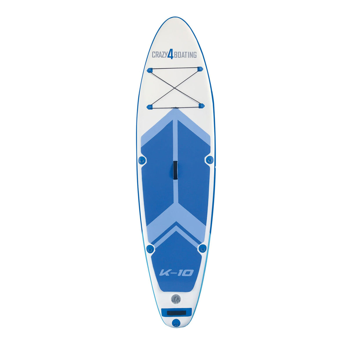 Crazy4Boating SUP-Board 305 x 81 cm im Longboard-Stil, aufblasbares Surfbrett, optimal für Wellenreiten mit drei Finnen