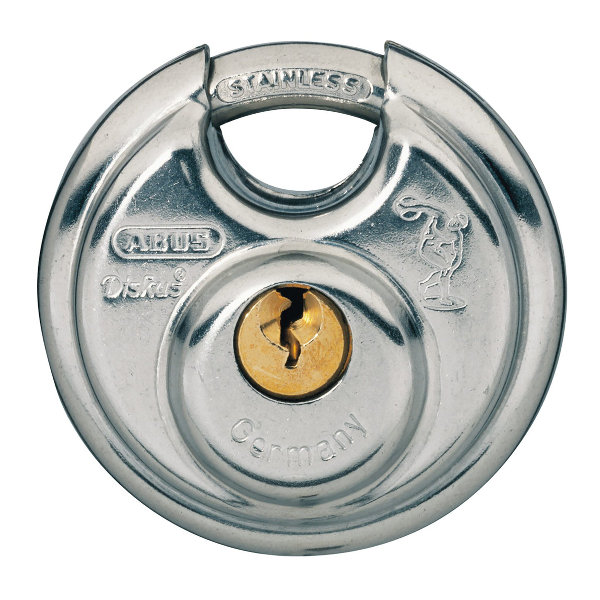 ABUS Hängeschloss rostfrei, Vorhängeschloss, schmale Bügelöffnung, Bügeldurchmesser 8 mm