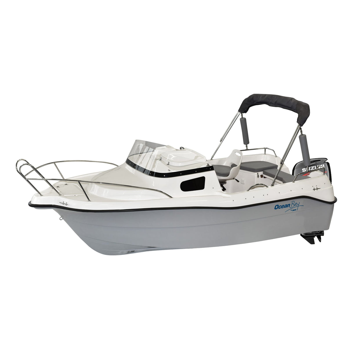 OceanBay Boot Walkaround 4,50 m mit 15 PS OceanCraft-Motor, Motorboot inkl. OceanTrailer-750 kg