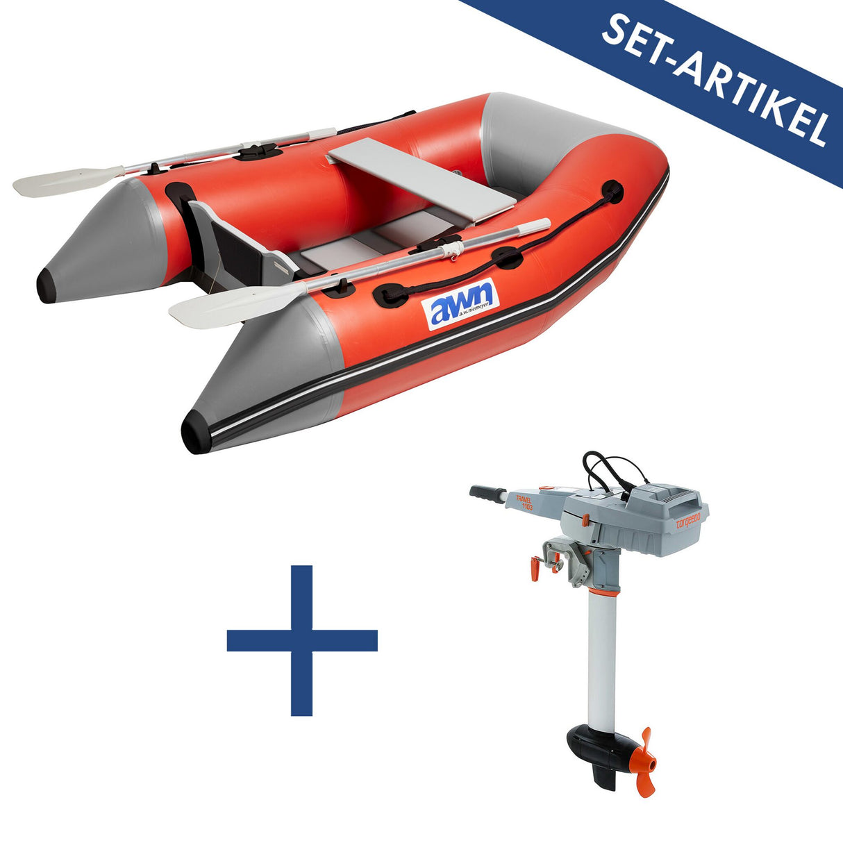awn Schlauchboot-Set mit Torqeedo Travel 1103 CS Elektro-Außenborder, Schlauchboot, nachhaltiger E-Antrieb