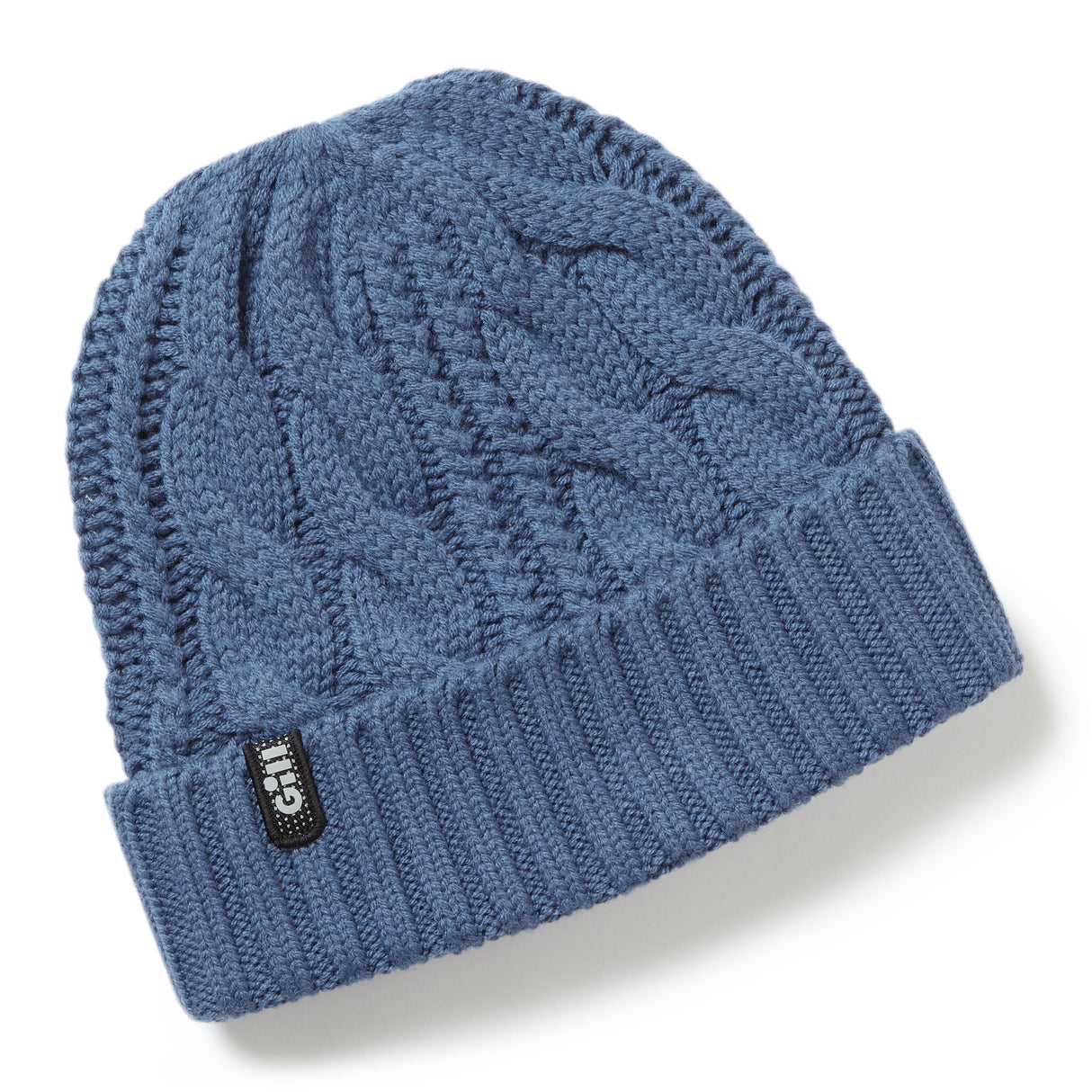 GILL Strickmütze Beanie aus Wolle-Acryl-Mischung, Kabelstrick, mit beheizbarem Fleecefutter - graphit oder hellblau