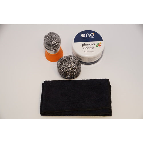 ENO 4er-Pack Edelstahlpads für Plancha ENO Kratzgriff, Grillreinigung Zubehör, robust und langlebig