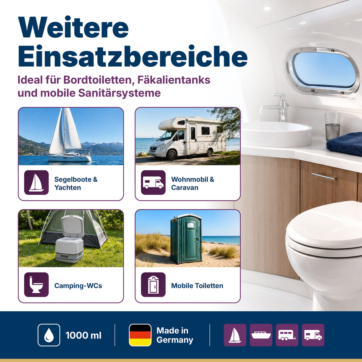 awn Fäkalientank Zusatz, Geruchsreduzierung und Tankpflege für Camping-WCs und Fäkalientanks, 1 Liter