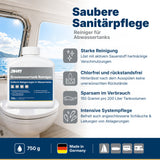awn Grauwassertank Reiniger, chlorfrei, mit aktivem Sauerstoff, für Tanks, Schläuche und Leitungen, 750 g