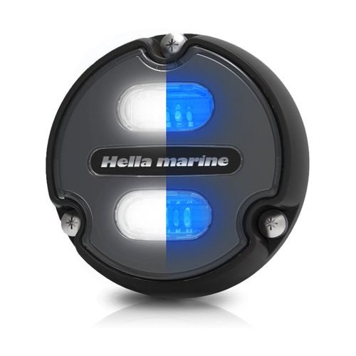 Hella Unterwasserleuchte Apelo A1 weiß/blau, asymmetrisches Licht mit 100 Grad Streuung, langlebige LED-Seeleuchte mit 5 Jahren Garantie und Edge Light Technologie