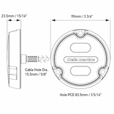 Hella underwater light aluminum anthracite, LED light, 3000 lumens, IP68/IP69, OEM branding possible