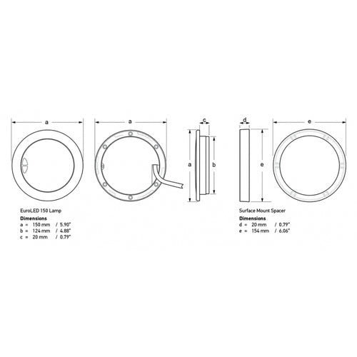 Hella EuroLED 150 LED Deckenlicht warmweiß/rot, w