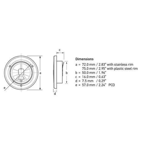 Hella EuroLED 75 Dual Colour, warmweiß/rot, 12V