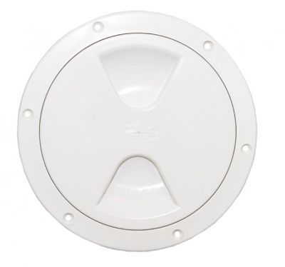 Inspection hatch, access flap 170 x 128 mm cream white, shock-resistant ABS plastic, screw cap with seal