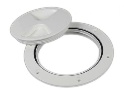 Inspection hatch, access flap 170 x 128 mm cream white, shock-resistant ABS plastic, screw cap with seal