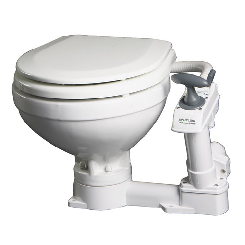 Johnson AquaT Manual Kompakttoilette ergonomische handbetriebene Kolbenpumpe manuelle Bootstoilette für Links- und Rechtshänder