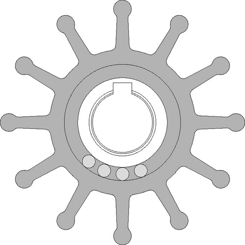 Johnson Impeller Ersatzteilkit 65,4mm, Pumpenersatzteil, Passend für diverse Marine Motoren