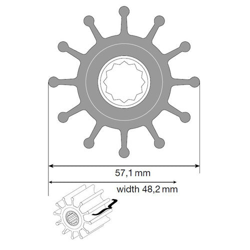 Johnson Impeller MC97/EPDM für F6B-9 Pumpe, Impellerrad Spezialsynthese-Material