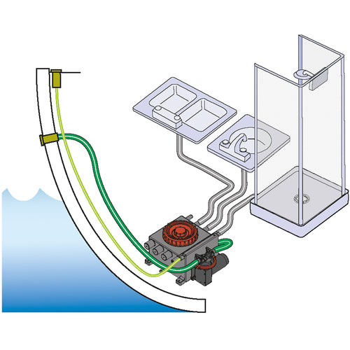 Johnson diaphragm pump self-priming 12V, waste water pump, robust nitrile rubber diaphragm
